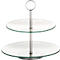 ESMEYER Cookie plateau en verre à 2 étages, Ø 25/21 cm, H 27 cm, transparent, dans un carton cadeau, lavable au lave-vaisselle