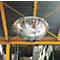 Espejo de observación, para montaje en el techo en interiores, Ø 900 mm, distancia de observación 5 m, semiesfera, vista panorámica de 360°, vidrio acrílico, plata