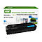 Ein Toner-Set für HP W2211A/207A. Schwarze Kartusche mit blauem Akzent, dahinter die grüne Verpackung mit Text.