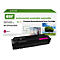 Schwarzer Tonerkartusche mit Magenta-Akzent und Verpackung. Aufdruck: esr, Premium Remanufactured Toner Cartridge, environmental, sustainable, responsible. Auf der Packung: HP CF543X/203X.