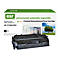 Schwarze Toner-Kartusche und Verpackung von esr. Auf der Verpackung steht „environmental, sustainable, responsible“.