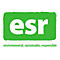 Logo mit grünem Hintergrund und weißem "esr"-Schriftzug, darunter "environmental, sustainable, responsible".