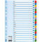 A4 index with letters. Index pages with blue borders, with letter labels.