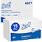 Distributeur d'essuie-mains blanc Scott. 'ESSENTIAL™ Hand Towels' est inscrit sur l'emballage.
