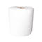 Un rouleau de papier blanc, peut-être du papier toilette ou de cuisine, sur fond blanc.