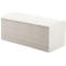 Paquet rectangulaire d'essuie-mains en papier blanc plié.