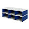 Estación de clasificación styro® Jumbo, DIN C4, 2 estantes/3 filas/6 compartimentos, azul