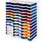 Estación de clasificación styro® styrodoc Standard SET, DIN C4, 12 niveles/filas/36 estantes, gris/azul