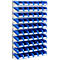 Estantería de pared 10VK Schäfer Shop Select, 10 estantes, L 1000 x A 640 x P 155 mm, con 60 cubos abiertos LF 211, azul