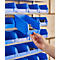 Estantería de pared 10VK Schäfer Shop Select, 10 estantes, L 1000 x A 640 x P 155 mm, con 60 cubos abiertos LF 211, azul