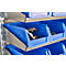 Estantería de pared 10VK Schäfer Shop Select, 10 estantes, L 1000 x A 640 x P 155 mm, con 60 cubos abiertos LF 211, azul