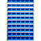 Estantería de pared 10VK Schäfer Shop Select, 10 estantes, L 1000 x A 640 x P 155 mm, con 60 cubos abiertos LF 211, azul