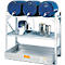 Estantería para barriles tipo 360, para 6 barriles de 60 l c.u., 2 niveles de rejilla, 6 recubrimientos para barriles y cubeta colectora de PRFV para 150 l