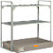 Estantería para barriles tipo 360, para 6 barriles de 60 l c.u., 2 niveles de rejilla, 6 recubrimientos para barriles y cubeta colectora de PRFV para 150 l