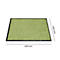 Alfombra verde rectangular con borde negro. Dimensiones: 600 x 400 mm.