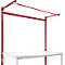 Estructura pórtica adicional con brazo saliente, Mesa básica SPEZIAL mesa de trabajo/banco de trabajo UNIVERSAL/PROFI, 1750 mm, rojo rubí