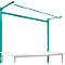 Estructura pórtica adicional con brazo saliente, Mesa básica SPEZIAL mesa de trabajo/banco de trabajo UNIVERSAL/PROFI, 2000 mm, azul agua