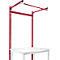 Estructura pórtica adicional con brazo saliente, Mesa básica STANDARD mesa de trabajo/banco de trabajo UNIVERSAL/PROFI, 1250 mm, rojo rubí