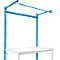Estructura pórtica adicional con brazo saliente, Mesa básica STANDARD mesa de trabajo/banco de trabajo UNIVERSAL/PROFI, 1500 mm, azul luminoso