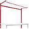 Estructura pórtica adicional con brazo saliente, Mesa básica STANDARD mesa de trabajo/banco de trabajo UNIVERSAL/PROFI, 2000 mm, rojo rubí