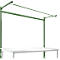 Estructura pórtica adicional con brazo saliente, Mesa básica STANDARD mesa de trabajo/banco de trabajo UNIVERSAL/PROFI, 2000 mm, verde reseda