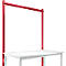 Estructura pórtica adicional Manuflex, para mesas básicas Universal/Profi Standard, para anchura de mesa 1500 mm, rojo rubí