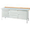 Etabli à 3 éléments PWi 200-4 ESD Schäfer Shop Select, plateau en hêtre multiplex, avec recouvrement en acier, L 2000 x P 700 x H 840 mm, jusqu'à 750 kg, gris clair