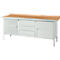 Établi à 3 éléments PWi 200-4 Schäfer Shop Select, plateau en hêtre multiplex, avec chant en acier, L 2000 x P 700 x H 840 mm, jusqu'à 750 kg, gris clair