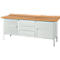 Établi à 3 éléments PWi 200-4 Schäfer Shop Select, plateau en hêtre multiplex, L 2000 x P 700 x H 840 mm, jusqu'à 750 kg, gris clair