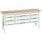 Etabli à bacs Bott verso, avec plateau en multiplex, 9 tiroirs, L 2000 x P 600 x H 830 - 930 mm, gris clair RAL 7035