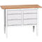 Etabli à bacs Bott verso, plateau en multiplex, 6 tiroirs, L 1250 x P 600 x H 830 - 930 mm, gris clair RAL 7035