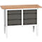 Etabli à bacs Bott verso, plateau en multiplex, 6 tiroirs, L 1250 x P 600 x H 830 - 930 mm, RAL 7035 gris clair / gris anthracite