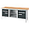 Etabli à caisson Schäfer Shop Select PW 200-0, plateau en hêtre multiplex, avec chant en acier, jusqu'à 750 kg, L 2000 x P 700 x H 840 mm, anthracite