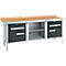 Etabli à caisson Schäfer Shop Select PW 200-0, plateau en hêtre multiplex, avec chant en acier, jusqu'à 750 kg, L 2000 x P 700 x H 840 mm, anthracite