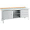 Établi à caisson Schäfer Shop Select PW 200-1, plateau en hêtre multiplex, avec couvercle en acier, jusqu'à 750 kg, L 2000 x P 700 x H 840 mm, aluminium blanc