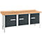 Établi à caisson Schäfer Shop Select PW 200-3, plateau en hêtre multiplex, jusqu'à 750 kg, L 2000 x P 700 x H 840 mm, anthracite