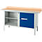 Établi à caisson Schäfer Shop Select PWi 150-1, plateau en hêtre multiplex, avec chant en acier, jusqu'à 750 kg, L 1500 x P 700 x H 840 mm, bleu gentiane