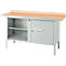 Etabli à caisson Schäfer Shop Select PWi 150-1, plateau en hêtre multiplex, avec chant en acier, jusqu'à 750 kg, L 1500 x P 700 x H 840 mm, gris clair