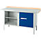 Etabli à caisson Schäfer Shop Select PWi 150-1, plateau en hêtre multiplex, avec couvercle en acier, jusqu'à 750 kg, L 1500 x P 700 x H 840 mm, bleu gentiane