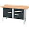 Établi à caisson Schäfer Shop Select PWi 150-3, plateau en hêtre multiplex, jusqu'à 750 kg, L 1500 x P 700 x H 840 mm, anthracite
