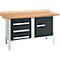 Établi à caisson Schäfer Shop Select PWi 150-4, plateau en hêtre multiplex, jusqu'à 750 kg, L 1500 x P 700 x H 840 mm, anthracite