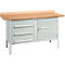 Établi à caisson Schäfer Shop Select PWi 150-4, plateau en hêtre multiplex, jusqu'à 750 kg, L 1500 x P 700 x H 840 mm, gris clair