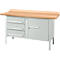 Établi à caisson Schäfer Shop Select PWi 150-4, plateau en hêtre multiplex, jusqu'à 750 kg, L 1500 x P 700 x H 840 mm, gris clair