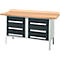 Établi à caisson Schäfer Shop Select PWi 150-6, plateau en hêtre multiplex, jusqu'à 750 kg, L 1500 x P 700 x H 840 mm, anthracite