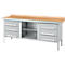 Établi à caisson Schäfer Shop Select PWi 200-2, plateau en hêtre multiplex, avec chant en acier, jusqu'à 750 kg, L 2000 x P 700 x H 840 mm, aluminium blanc