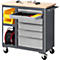 Établi à roulettes 960, l. 675 x P 450 x H 950 mm, surface supérieure : hêtre