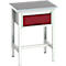 Etabli Bott verso, plateau en linoléum, 1 tiroir, avec jeu d'entretoises, L 700 x P 600 x H 780 - 930 mm, RAL 7035 gris clair / rouge pourpre