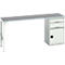 Établi Bott verso, plateau en linoléum, 2 tiroirs, 1 porte, 1 tablette, L 2000 x P 600 x H 930 mm, gris clair
