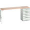 Établi Bott verso, plateau en multiplex, 7 tiroirs, L 2000 x P 600 x H 930 mm, gris clair