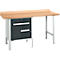 Etabli combiné Schäfer Shop Select PWi 150-2, plateau en hêtre multiplex, jusqu'à 750 kg, L 1500 x P 700 x H 840 mm, anthracite